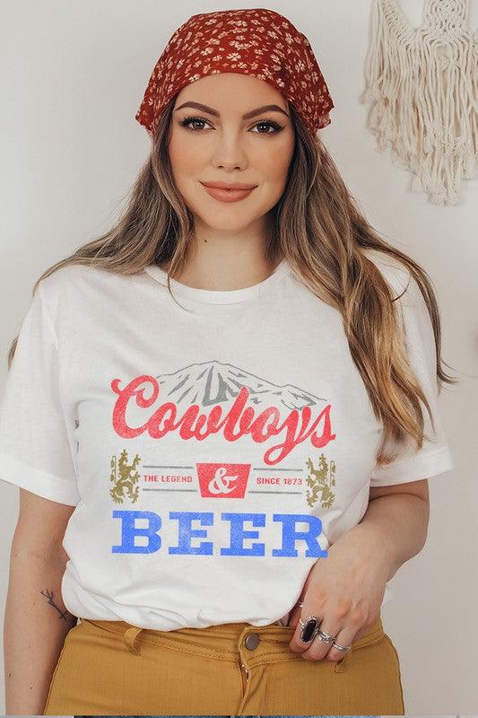 Vintage Cowboys Beer Graphic Tee S-3XL - West End Boutique