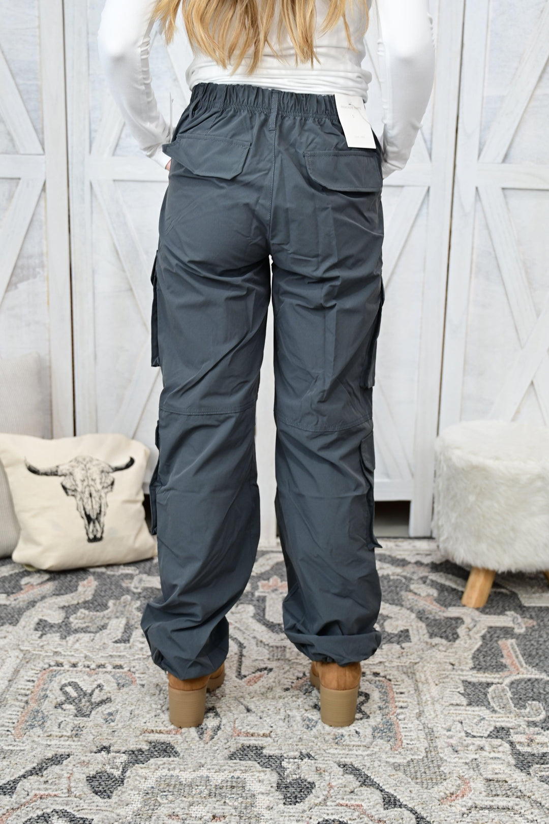 Winona Cargo Pants With Button Closure & Multiple Pockets - West End Boutique