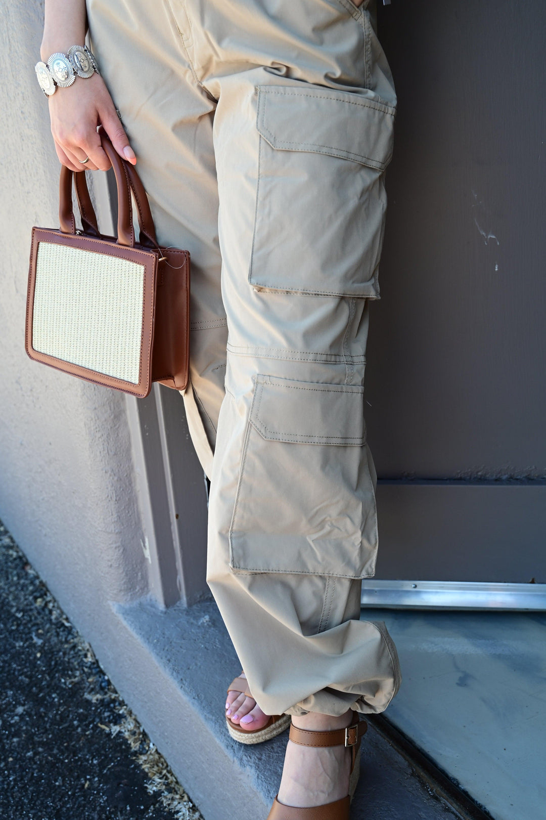 Winona Cargo Pants With Button Closure & Multiple Pockets - West End Boutique