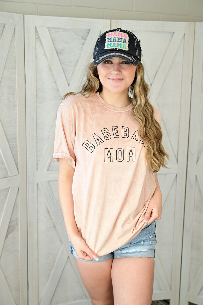 BASEBALL MOM Mineral Graphic Top S-XL (FINAL SALE) - West End Boutique