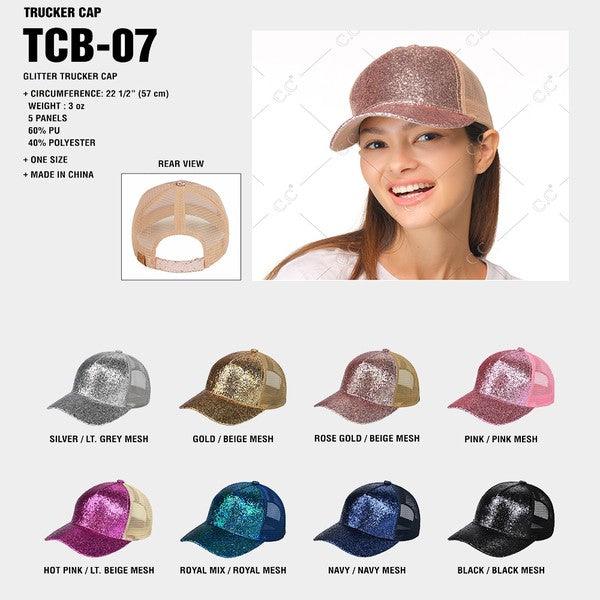 CC GLITTER TRUCKER CAP - West End Boutique