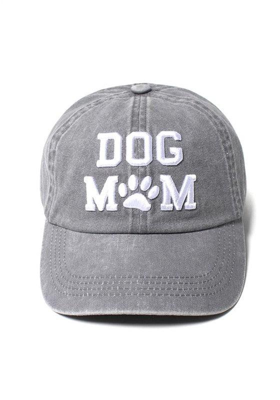 DOG MOM VINTAGE WASHED BASEBALL CAP - West End Boutique