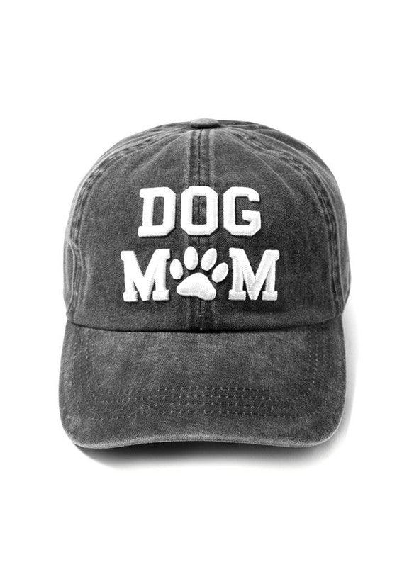 DOG MOM VINTAGE WASHED BASEBALL CAP - West End Boutique