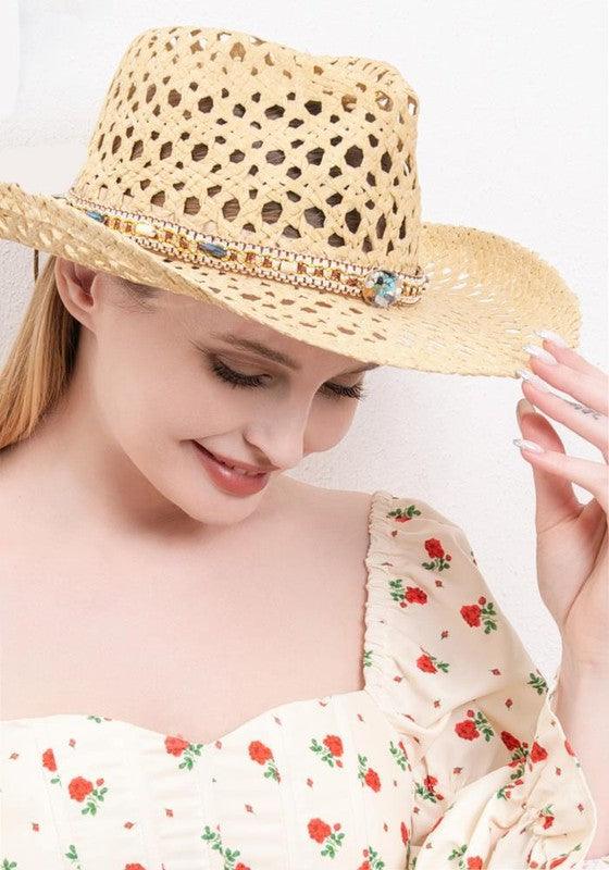 FASHION STRAW COWBOY SUN HAT - West End Boutique