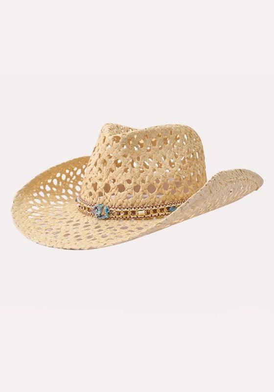 FASHION STRAW COWBOY SUN HAT - West End Boutique